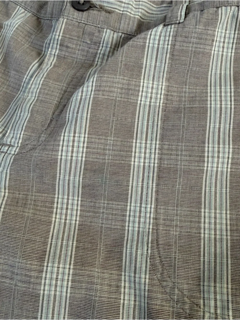 Patagonia Organic Cotton Pants Women's Size 10 Beige Plaid Mid Rise Straight Leg